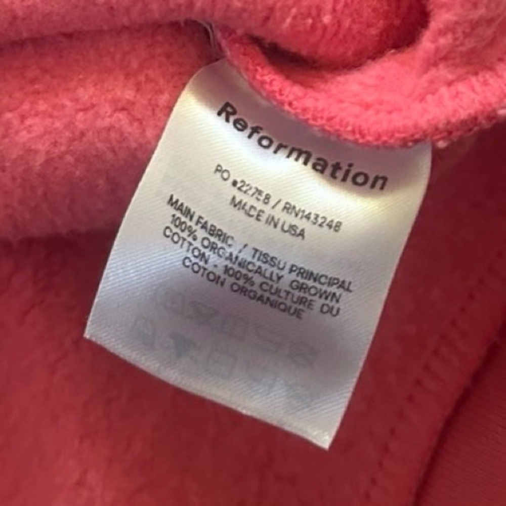 Reformation Hunter cropped sweatshirt pink size M-EUC - Picture 6 of 7